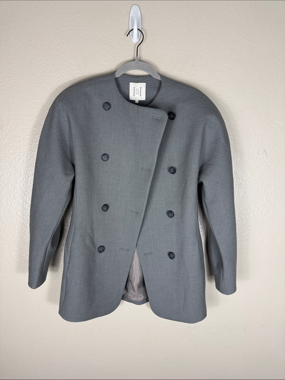 Helsa The Curvilinear Blazer Charcoal Gray - Picture 7 of 14